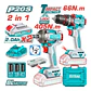Kit Taladro Percutor 66nm + Llave Impacto 405nm 20v + Total - Miniatura 1