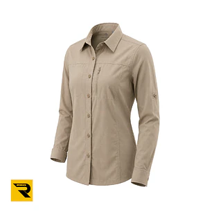 Camisa Técnica Antiácido Nylon Ripstop Beige Mujer Saharia