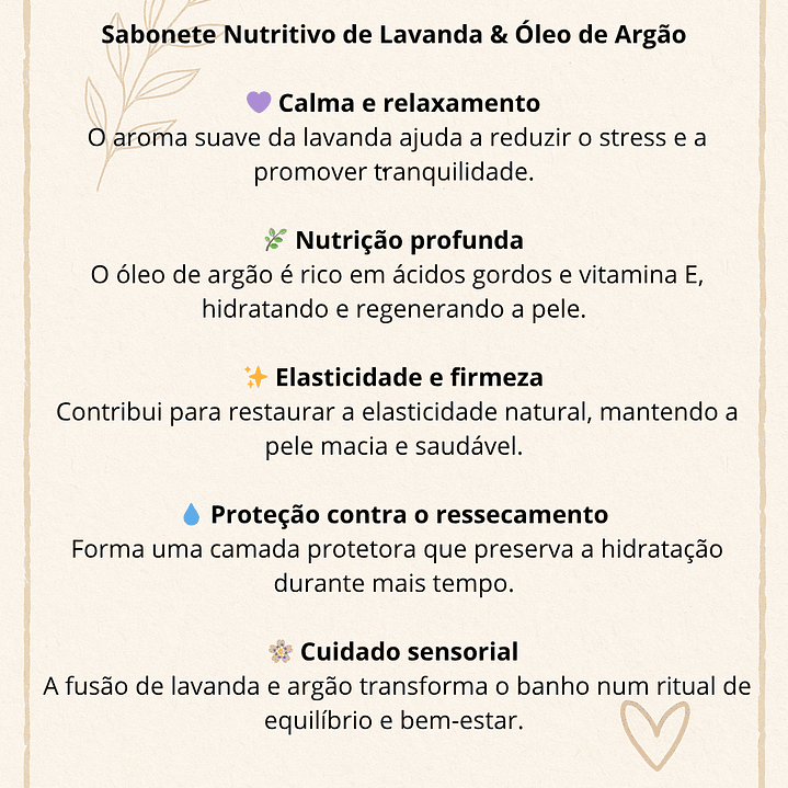 Sabonete nutritivo de Lavanda e óleo de Argão 2