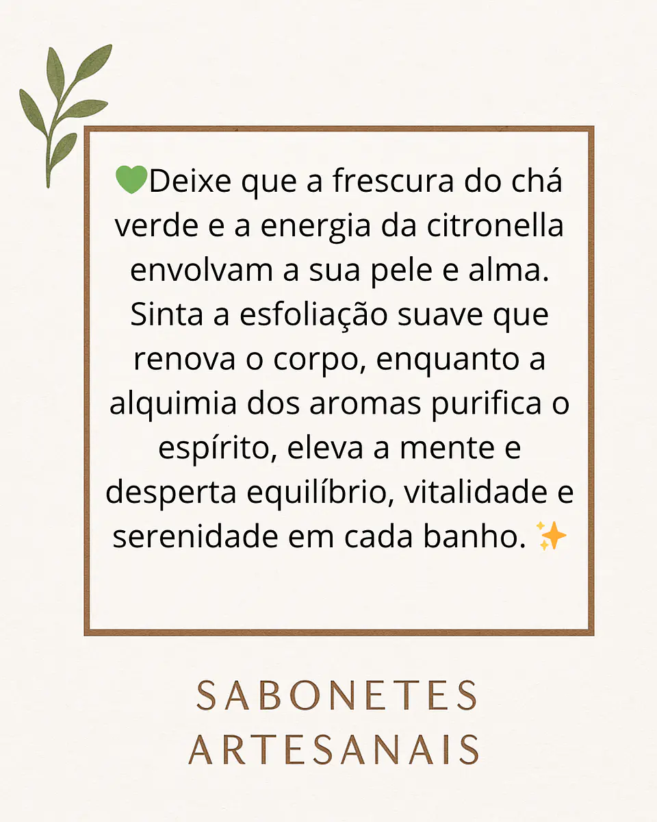 Sabonete esfoliante corporal de Chá Verde e Citronela 3