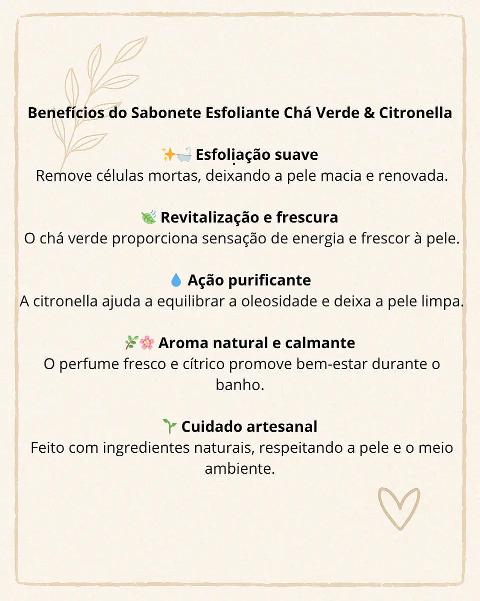 Sabonete esfoliante corporal de Chá Verde e Citronela 2