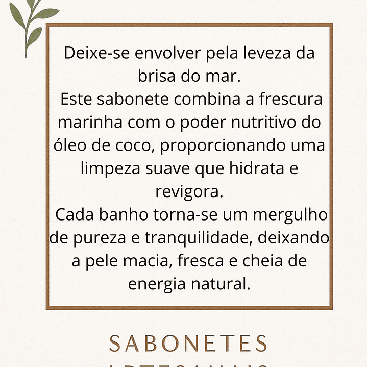 Sabonete terapêutico de Brisa Marinha com Óleo de Coco 3