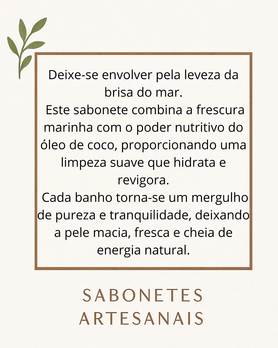 Sabonete terapêutico de Brisa Marinha com Óleo de Coco 3