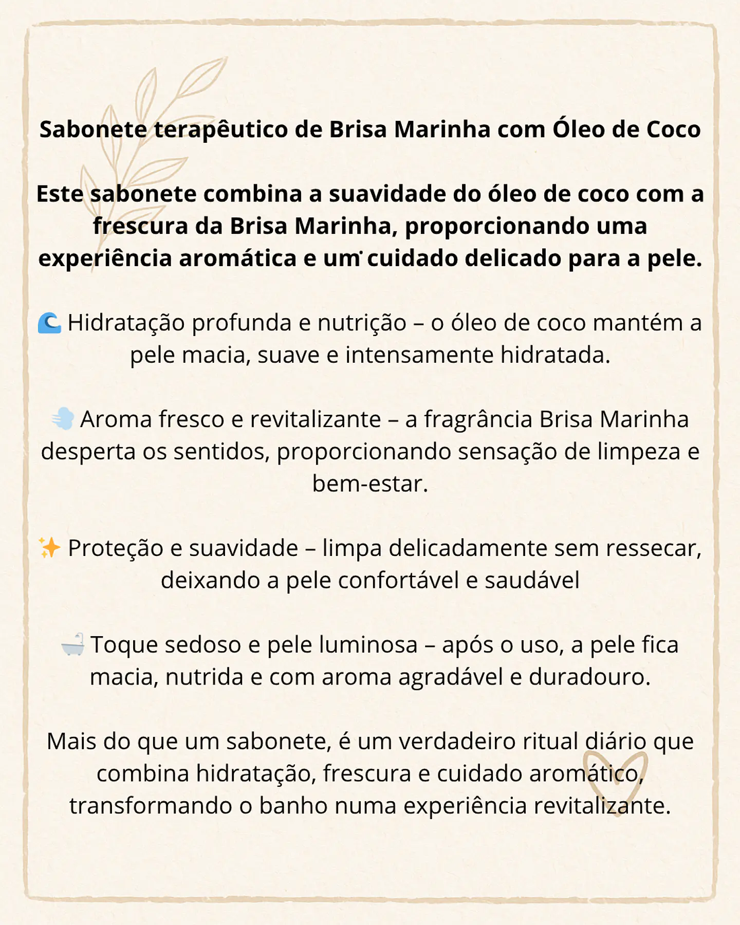 Sabonete terapêutico de Brisa Marinha com Óleo de Coco 2