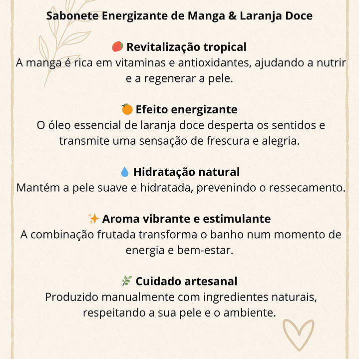 Sabonete energizante de Manga e Laranja Doce 2