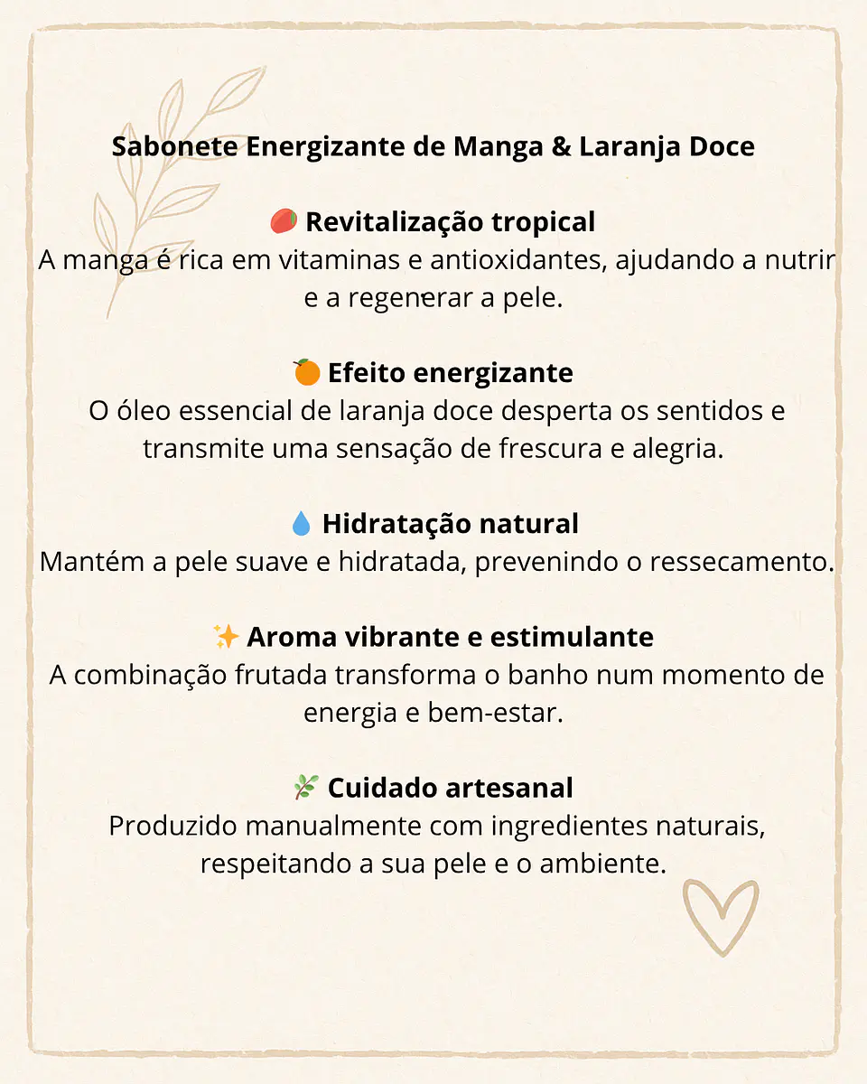 Sabonete energizante de Manga e Laranja Doce 2