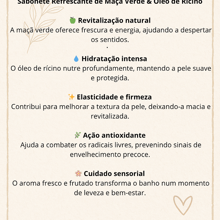Sabonete refrescante de Maçã Verde e Óleo de Rícino 2