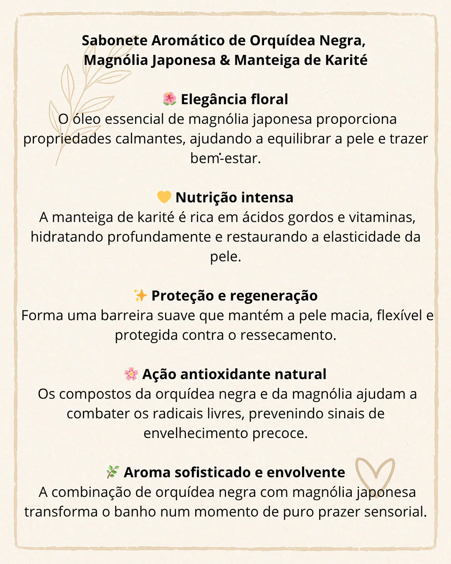 Sabonete aromático de Orquídea Negra com Magnólia Japonesa e manteiga de Karité 2