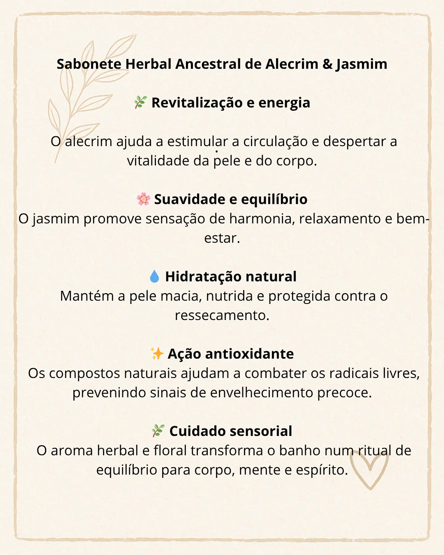Sabonete herbal ancestral de Alecrim e Jasmim 2