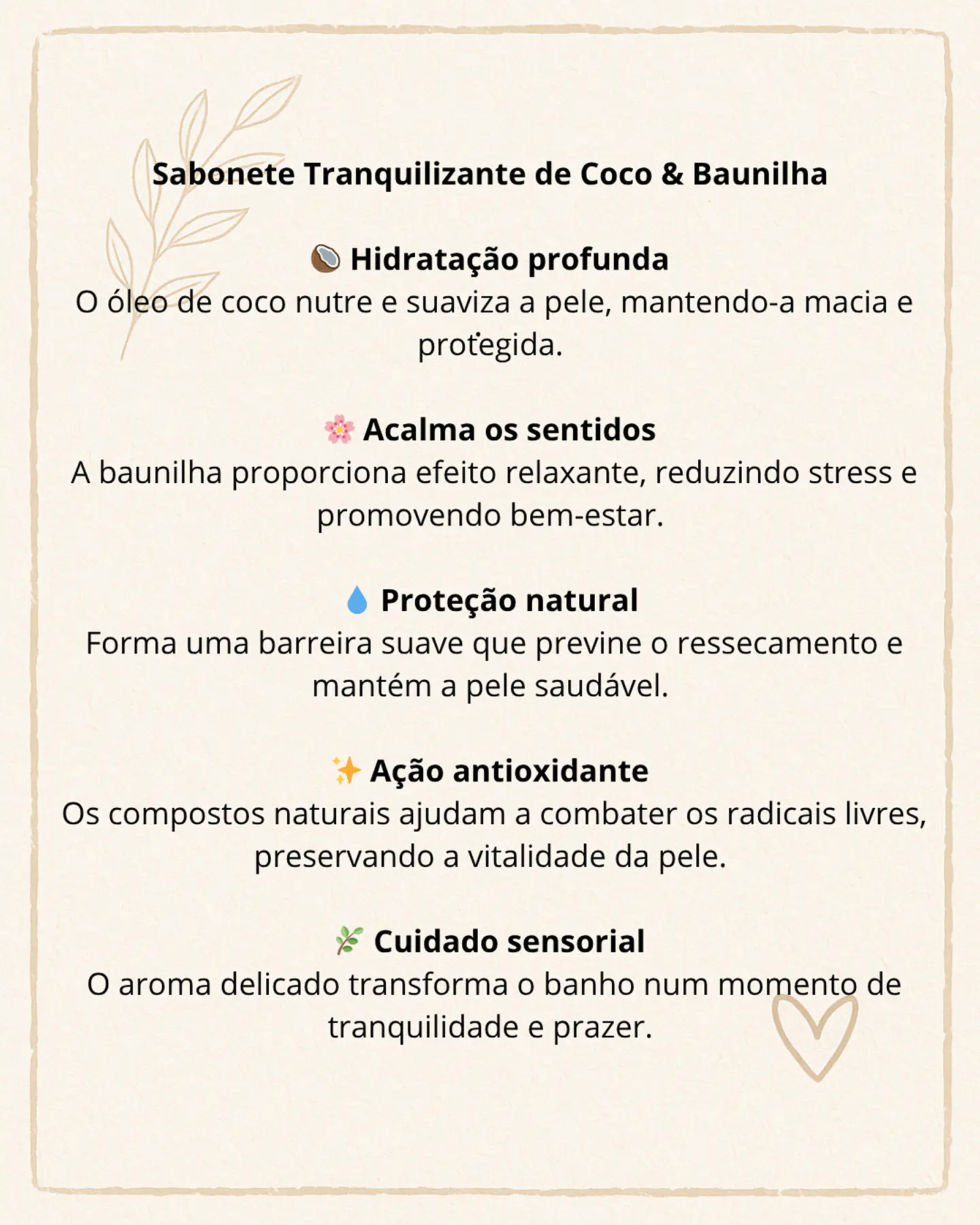 Sabonete tranquilizante de Coco e Baunilha 3