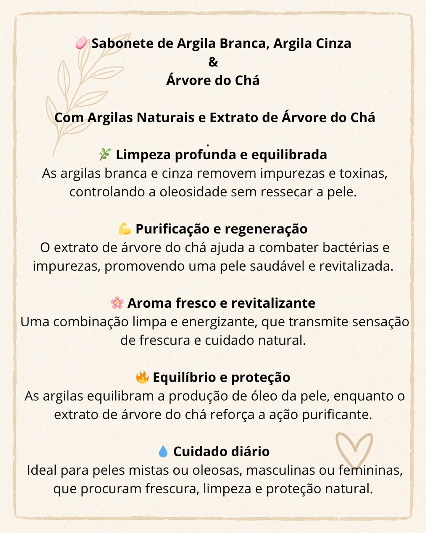 Sabonete de Argila Branca, Argila Cinza e Árvore do Chá 2