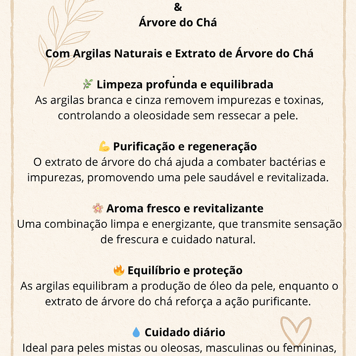 Sabonete de Argila Branca, Argila Cinza e Árvore do Chá 2