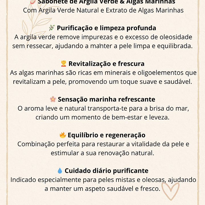 Sabonete de banho de Argila Verde & Algas Marinhas 2