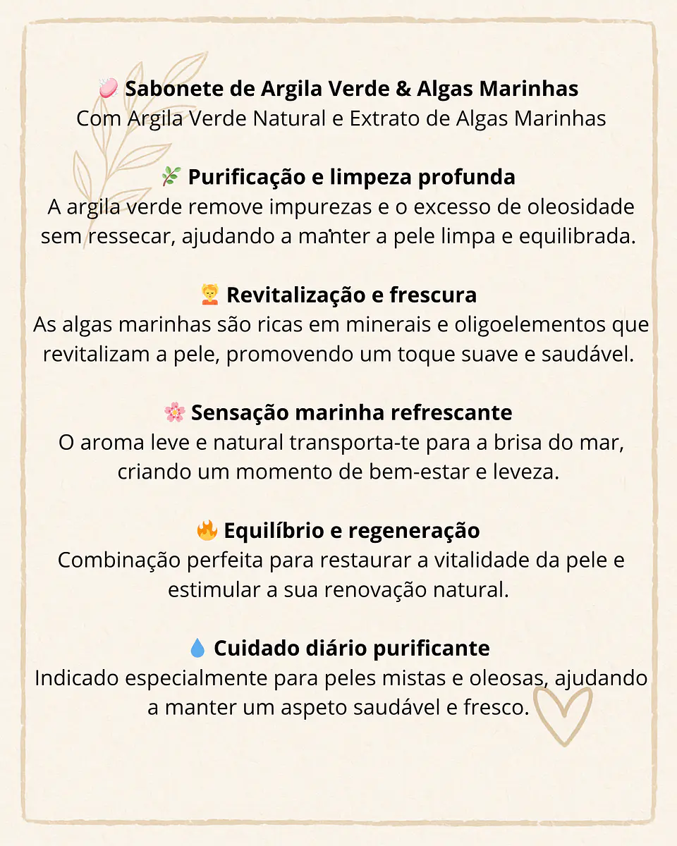 Sabonete de banho de Argila Verde & Algas Marinhas 2