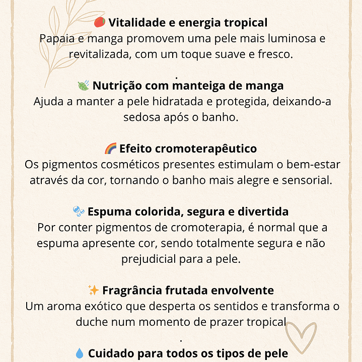 🧼 Sabonete de Duche Cromoterapia – Papaia & Manga 2