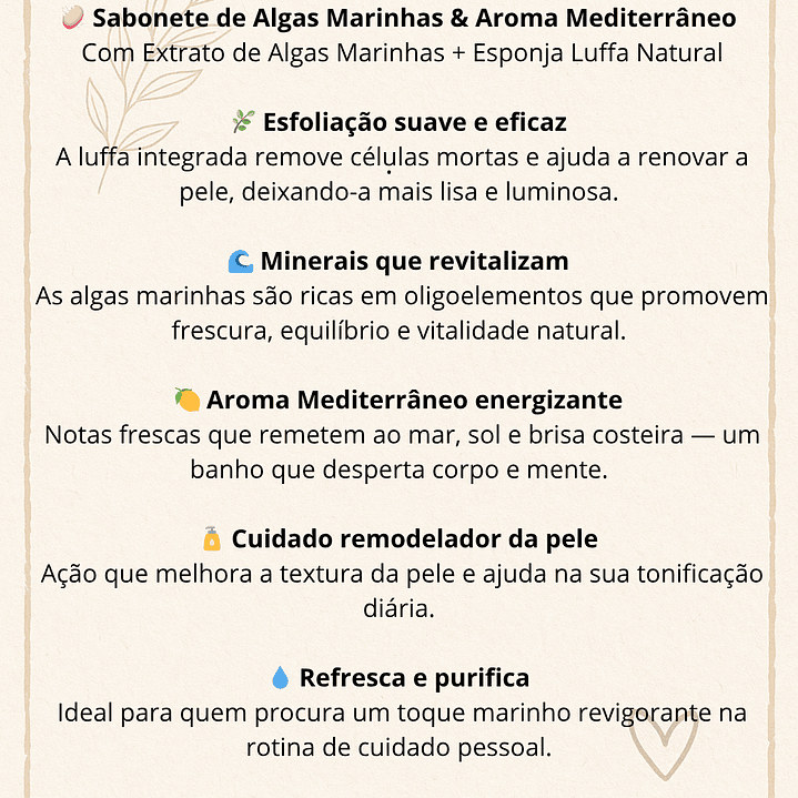 Sabonete XL para Duche, Algas Marinhas & Aroma Mediterrâneo com Esponja Luffa embutida 2