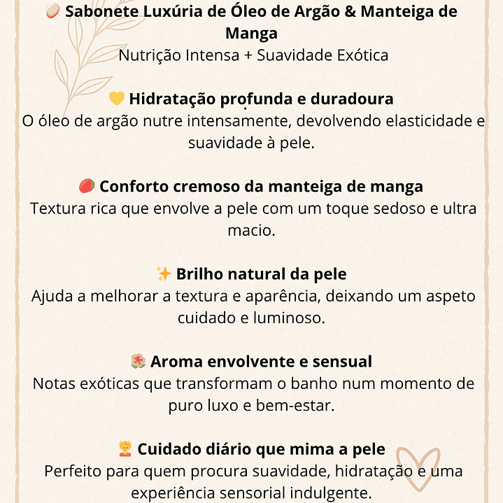 Sabonete Luxúria de Óleo de Argão & Manteiga de Manga 2