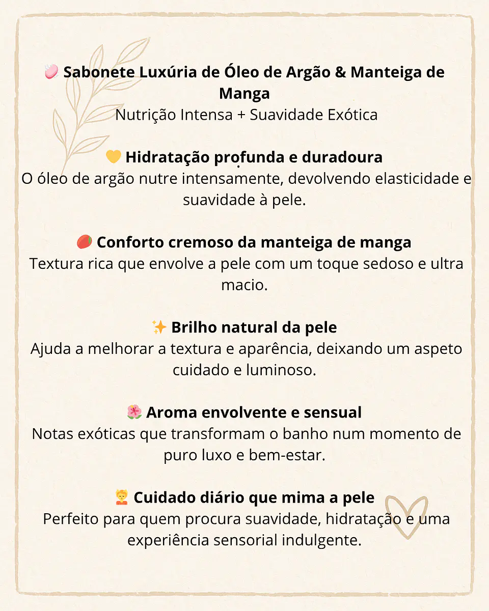 Sabonete Luxúria de Óleo de Argão & Manteiga de Manga 2
