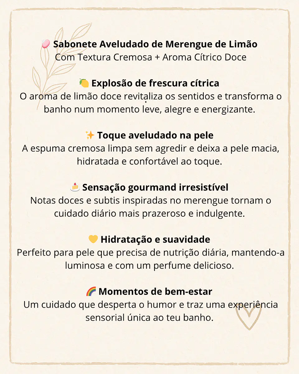 Sabonete Aveludado de Merengue de Limão 2