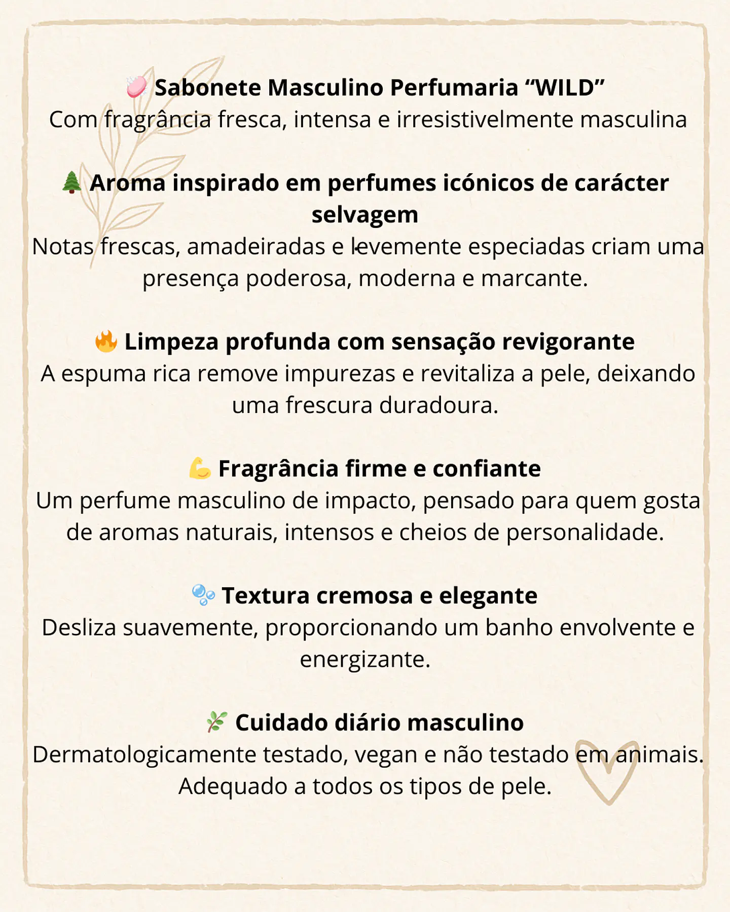 Sabonete Masculino Perfumaria “WILD” com manteiga de Karité 2