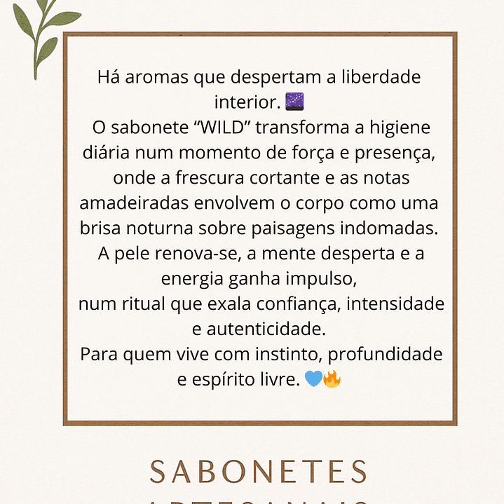 Sabonete Masculino Perfumaria “WILD” com manteiga de Karité 3