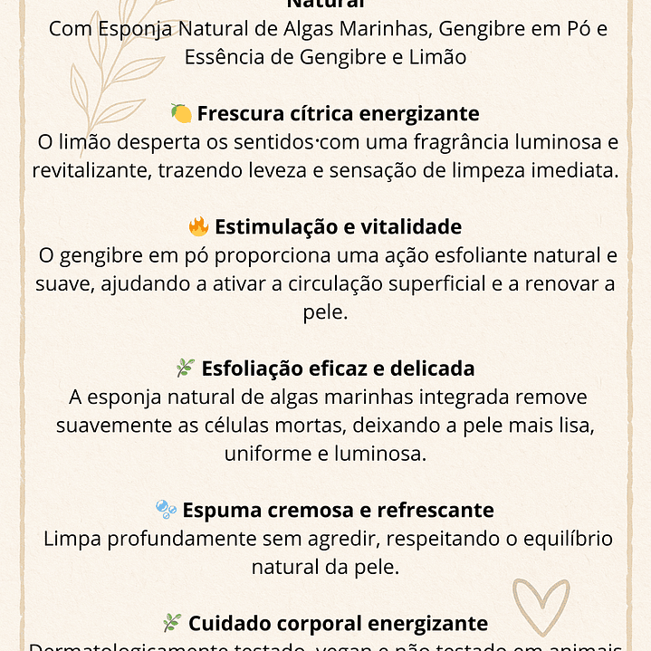 🫚Sabonete Esfoliante de Gengibre & Limão com Esponja Natural integrada🍋 2