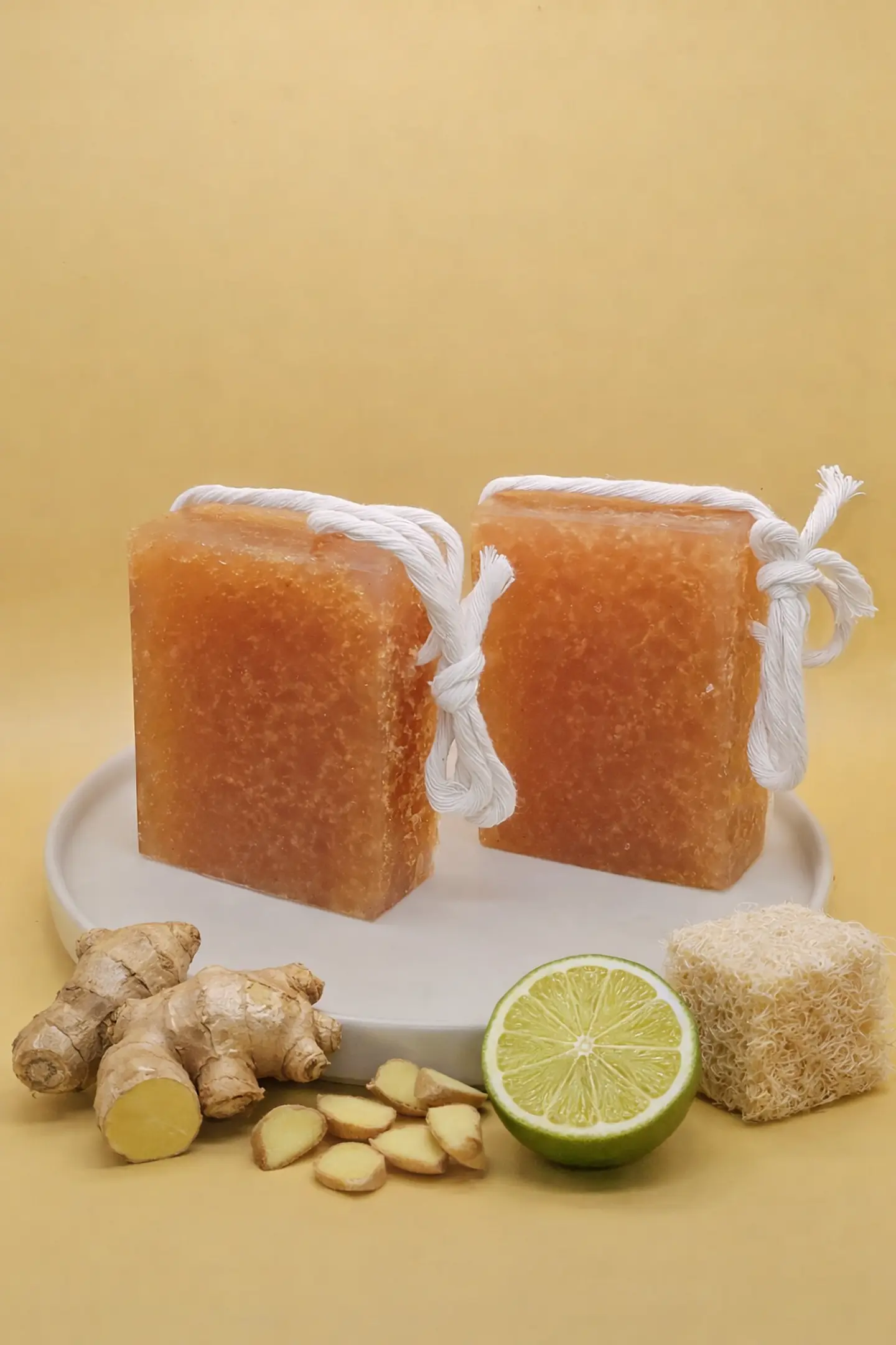 🫚Sabonete Esfoliante de Gengibre & Limão com Esponja Natural integrada🍋 1