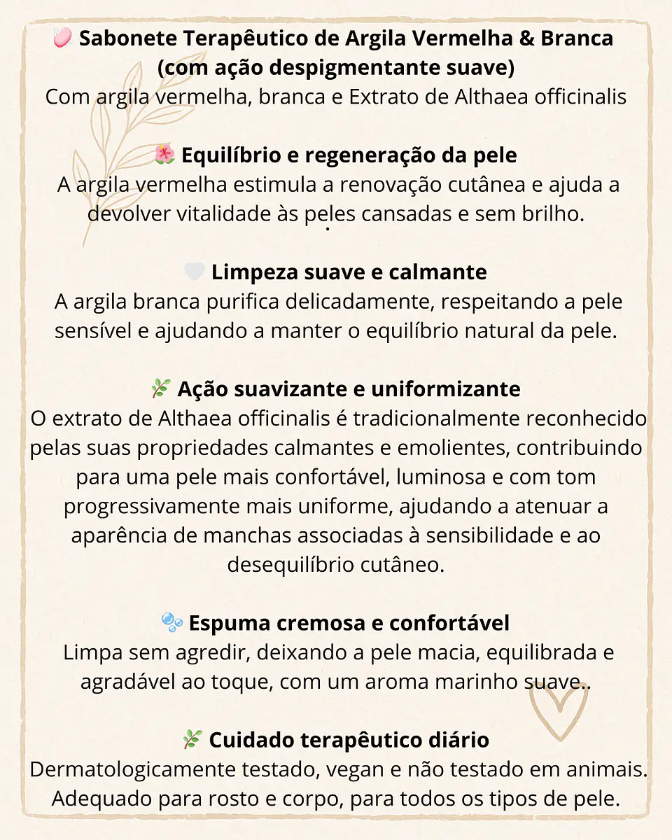 Sabonete Terapêutico de Argila Vermelha & Branca 3