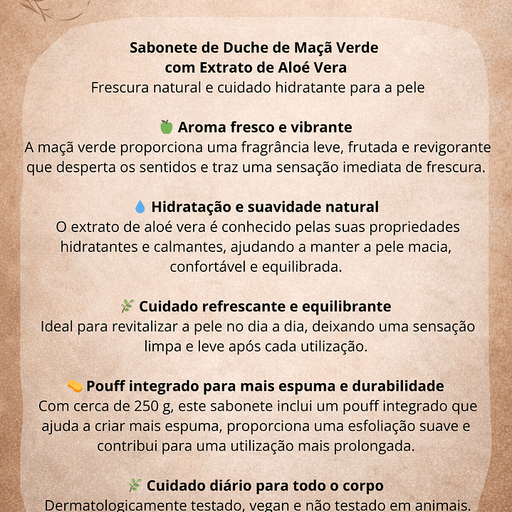 Sabonete de Duche de Maçã Verde & extrato de Aloé Vera 2