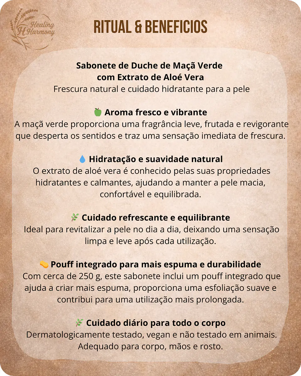Sabonete de Duche de Maçã Verde & extrato de Aloé Vera 2