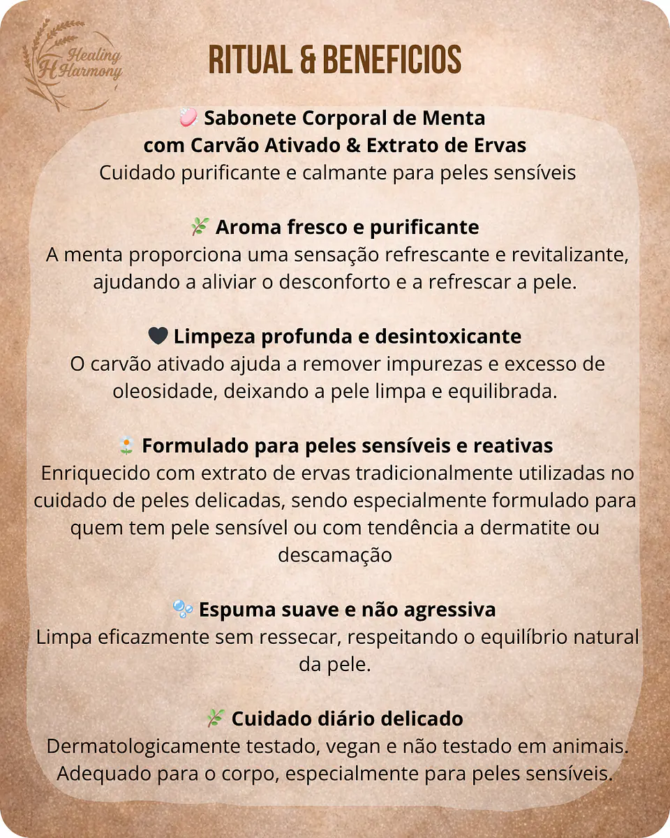 Sabonete Corporal de Menta & Carvão Ativado 2