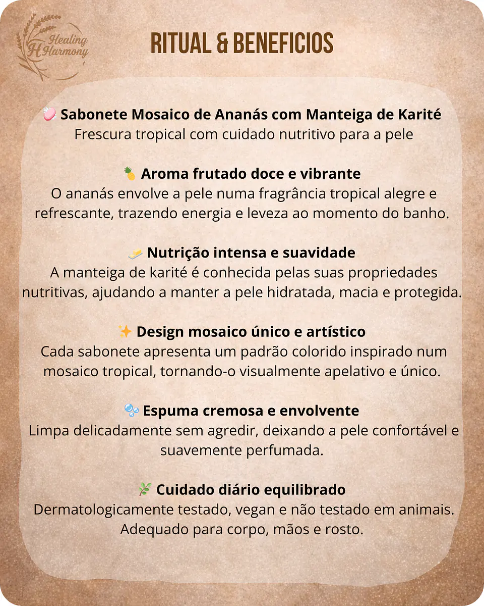 Sabonete Mosaico de Ananás com Manteiga de Karité XL 2