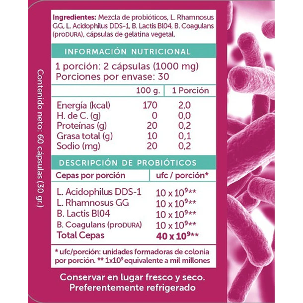 Wellplus Probiotico Plus 40b 60 Capsulas 2