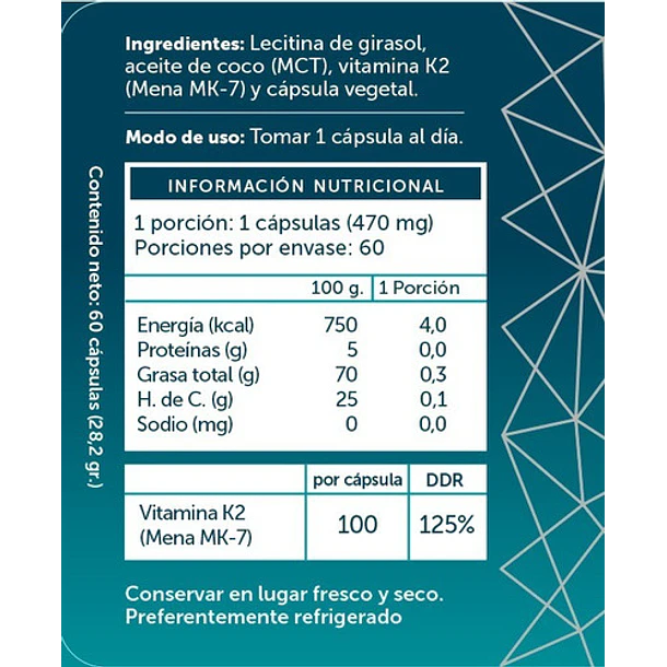 Wellplus Vitamina K2 Plus 60 Capsulas 2