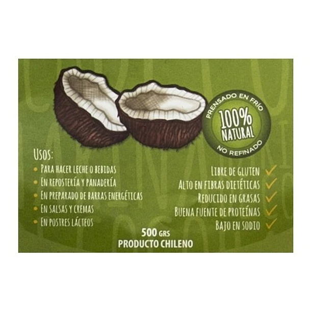 Harina De Coco Semidesgrasada 1k (2 Unidades De 500 Grs)  4