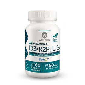 Wellplus Vitamina D3 + K2 Plus 60 Capsulas