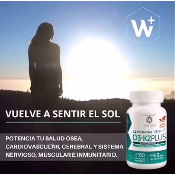 Wellplus Vitamina D3 + K2 Plus 60 Capsulas 3