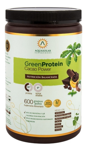 Green Protein Sabor Cacao Power, Proteína Vegana, 600 g