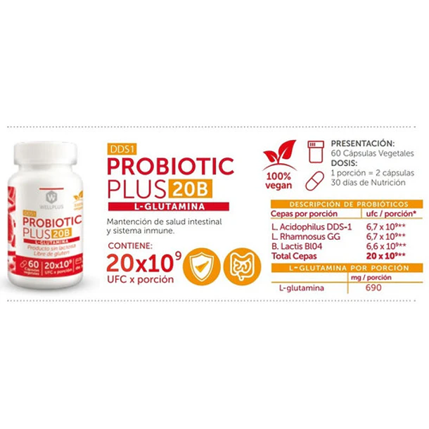 Wellplus Probiotico Plus 20billones 60 Capsulas 3