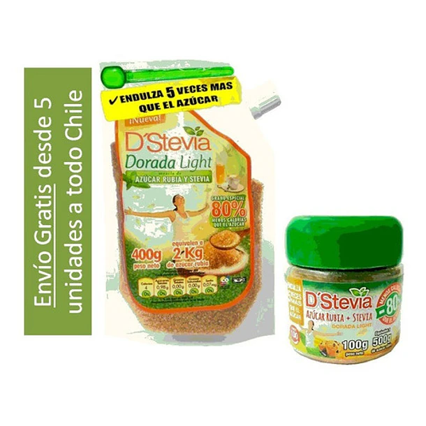 Pack Azucar Dorada Mas Stevia 400gr + Pote Dorada Light 100g 1