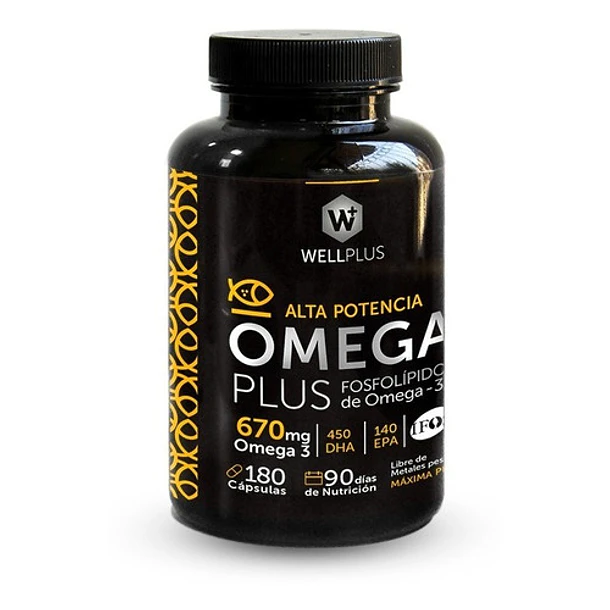 Wellplus Omega-3 Plus 670mg (fosfolípidos De Omega 3) 180cap 1