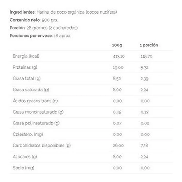 Manare - Harina De Coco Orgánica (2 Unidades De 500 Grs) 3