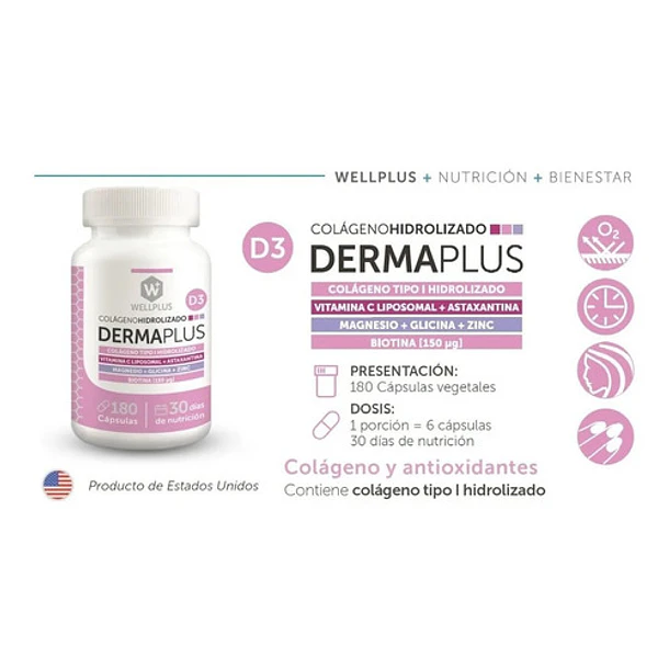 Welplus - Derma Plus 180 Cápsulas 2