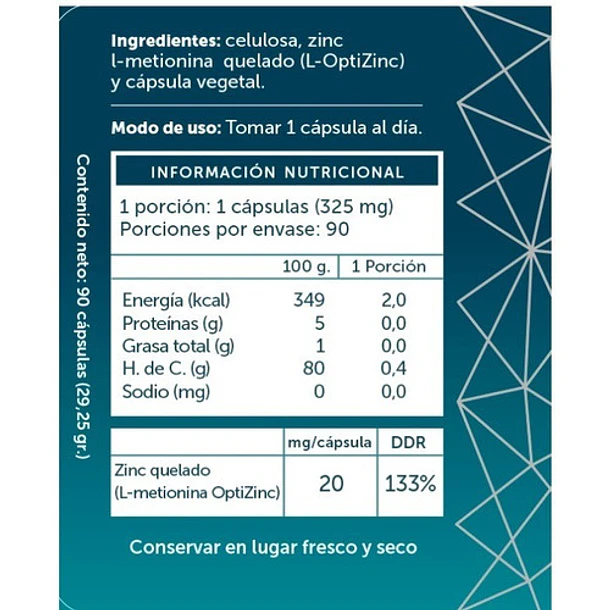 Wellplus Zinc Plus ( Quelado Con L-metionina ) 90 Capsulas 3