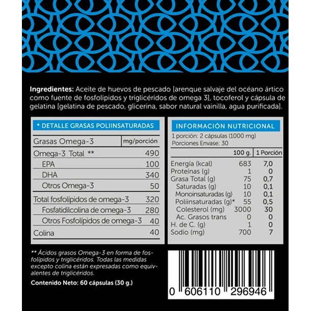 Wellplus Omega Plus 490mg (fosfolípidos De Omega 3) 60 Cáps 2