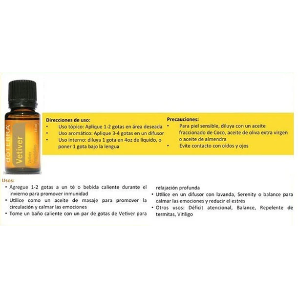 Aceite Esencial Doterra Vetiver 15ml 2
