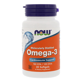 Now - Omega 3 Destilado Molecularmente, 30 Cápsulas Blandas