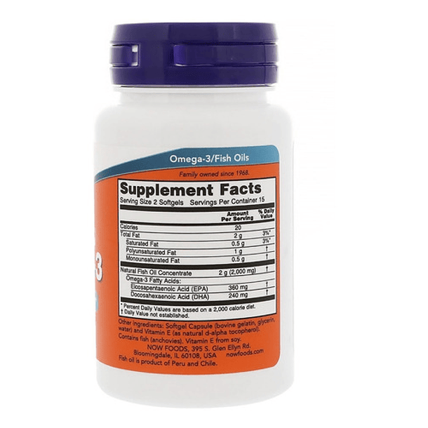 Now - Omega 3 Destilado Molecularmente, 30 Cápsulas Blandas 2