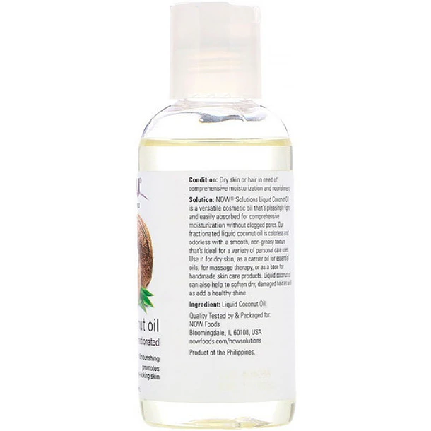 Now Foods - Aceite De Coco Líquido, Puro Fraccionado 118 Ml 2
