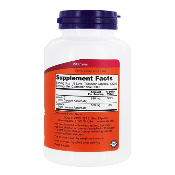Now - Ascorbato De Calcio Puro, Vitamina C 227 Grs 2